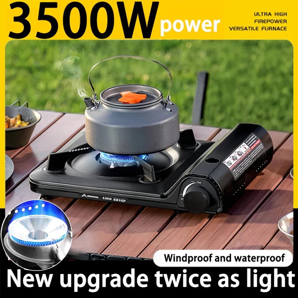 Single Burner Camping Gas Stove - Automatic Ignition Cassette Outdoor Cooking Hiking Picnic