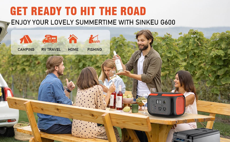600W/300W/200W Portable Power Station,110V AC Outlets Solar Generator Storage Energy Camp RV Home