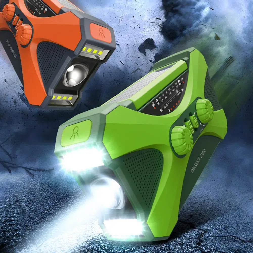 10000mAh charger High Capacity Emergency Radio Solar Hand Crank LED Flashlight SOS Alarm Survival