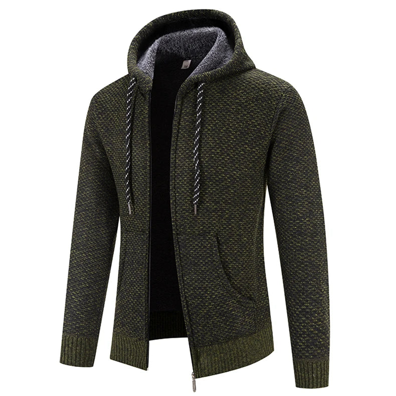 Male Knitted Casual Jackets, Hood Men's Sweater Coat Y2K Baseball Jumpers Jersey Top Clothing
