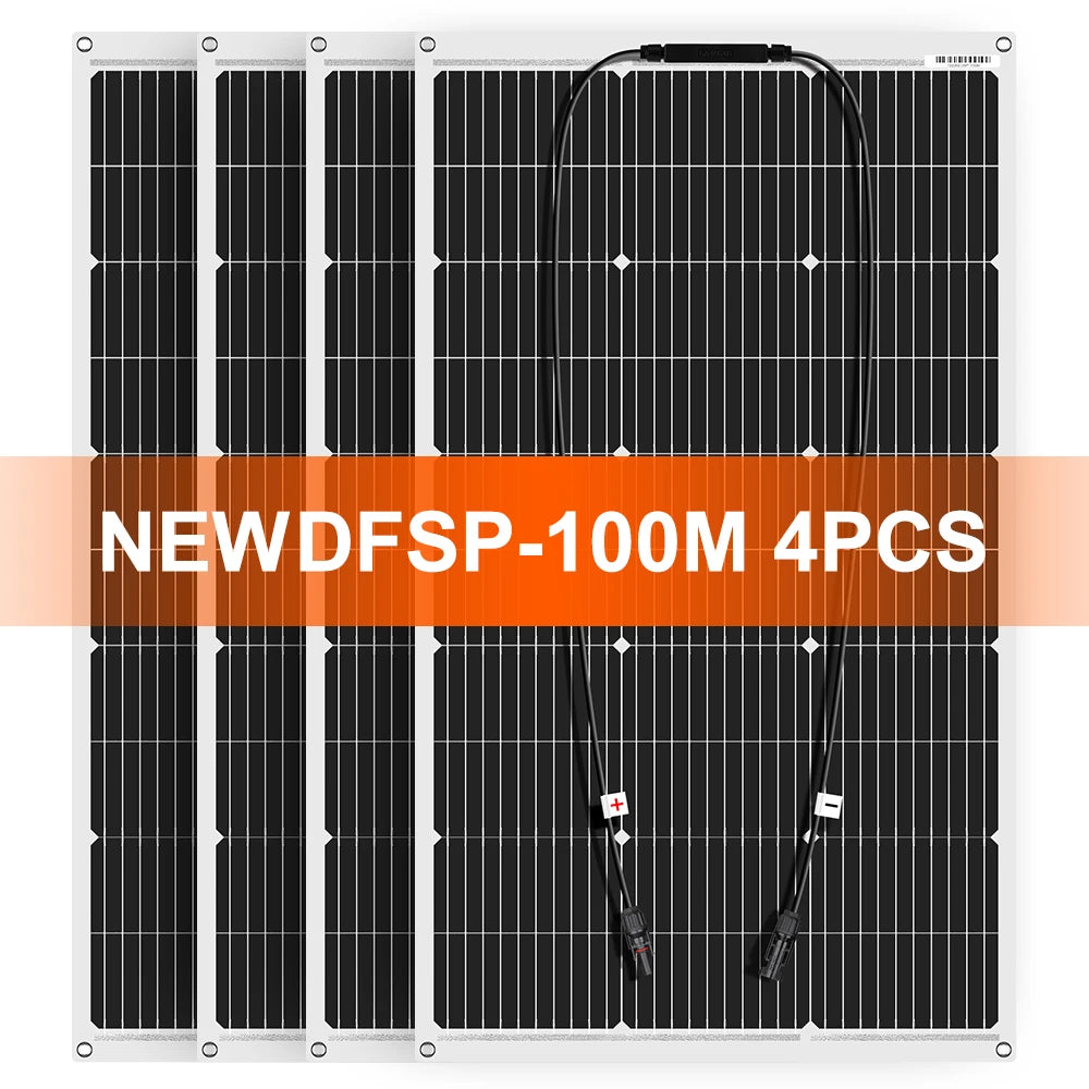 18V 100W/200W/400W Flexible Solar Panels Waterproof Monocrystalline S Camping RV Home Charge 12V