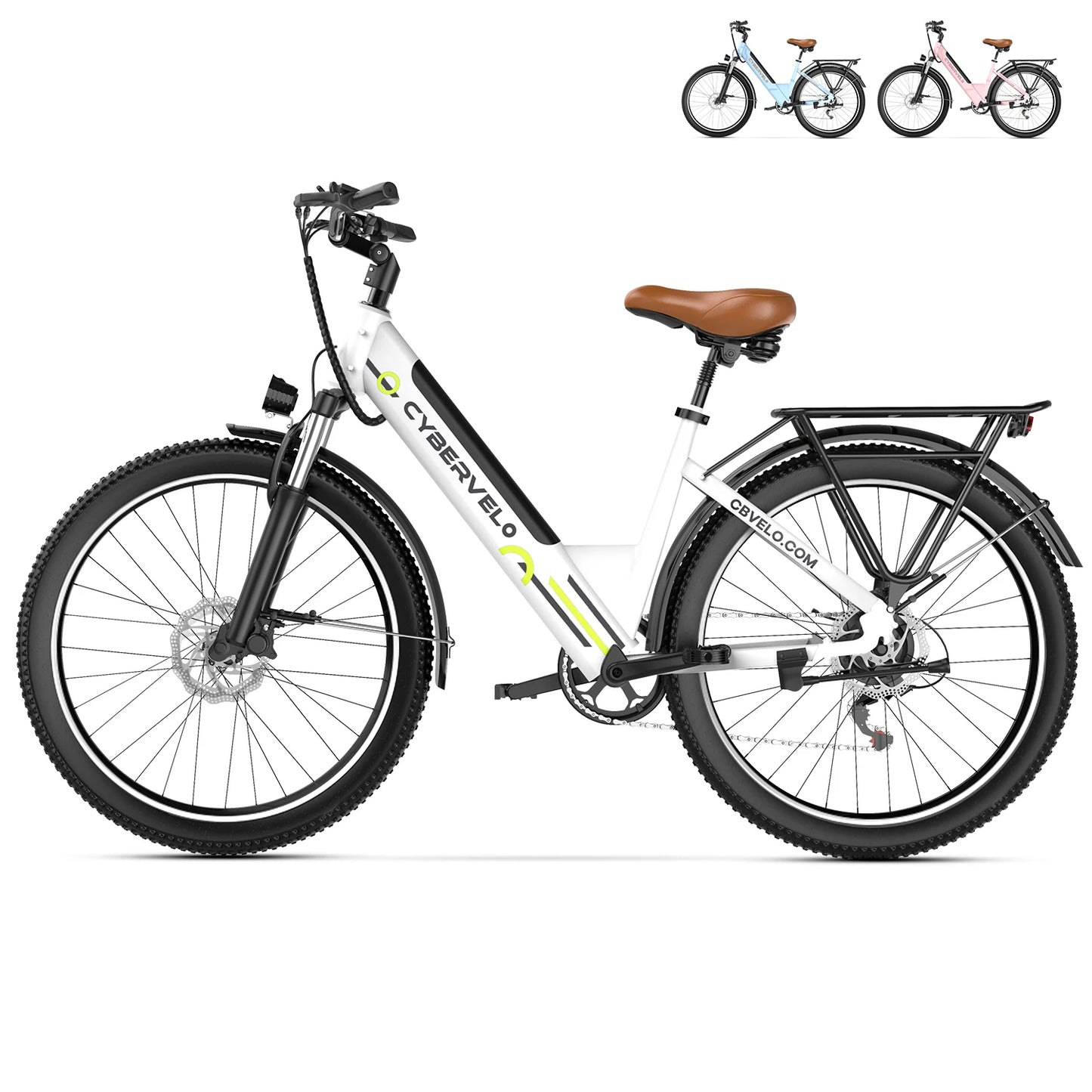 26" Electric E Bike with 7-Speed,1000 Peak, Adults,up 80 Miles Removable Battery