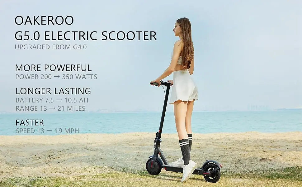 E-Scooter 36V 10.5AH High Capacity Battery 21Miles Long Range 19Mph 350 Motor 8.5Inch Tyres Foldable