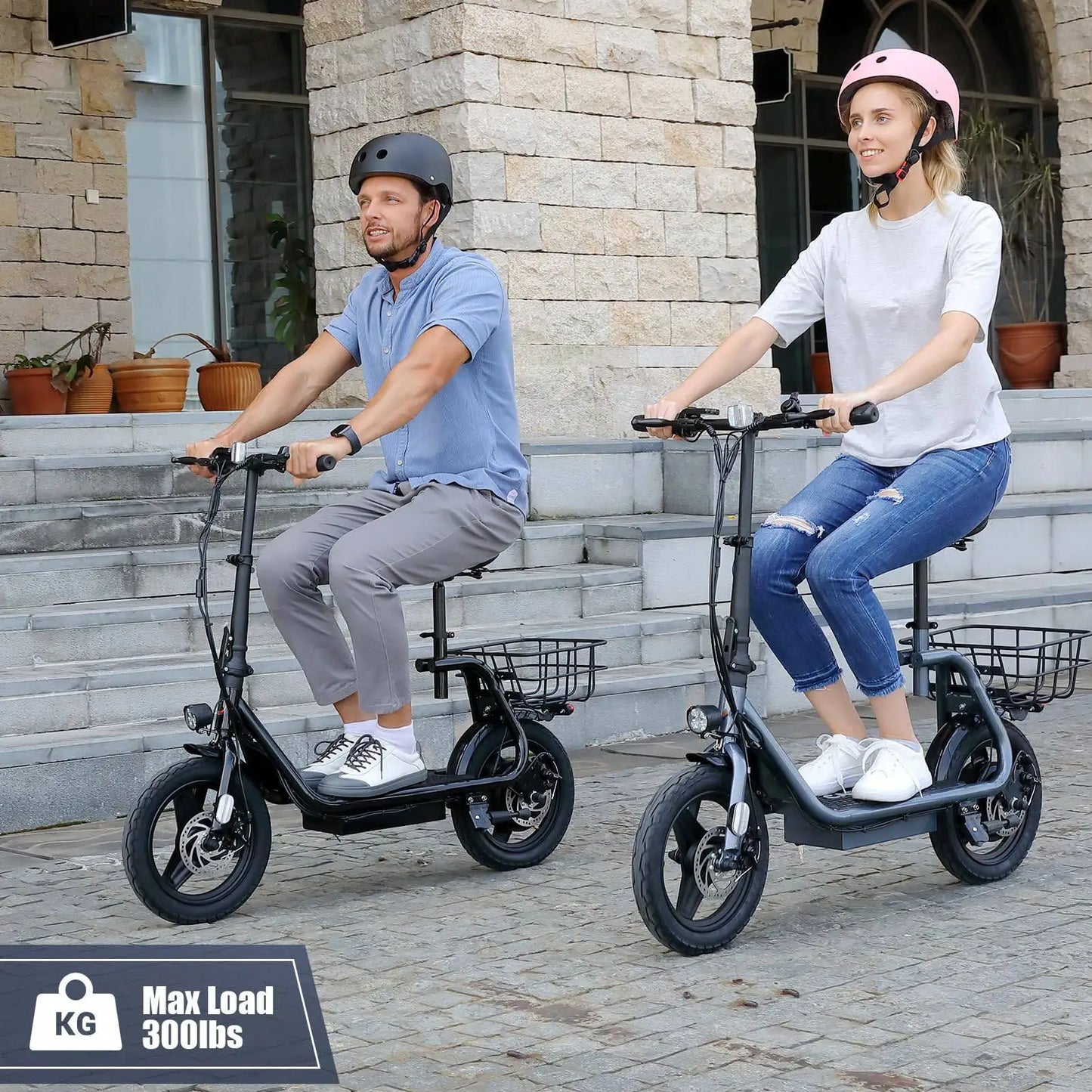 Peak 819W Electric Scooter 500W Motor W/ Seat 14" Tire, 30 Miles Ranges 20MPH Max Speed, to 300 LBS