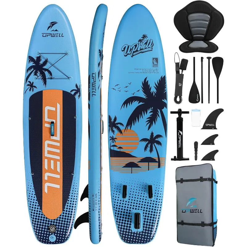 10'6"/11'/11'6" Inflatable Paddle Board, Stand or Sit, Stable Design, Premium SUP Accessories,