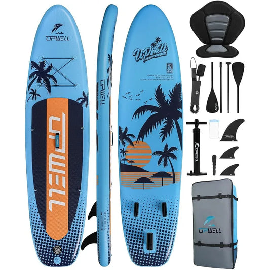 10'6"/11'/11'6" Inflatable Paddle Board, Stand or Sit, Stable Design, Premium SUP Accessories,