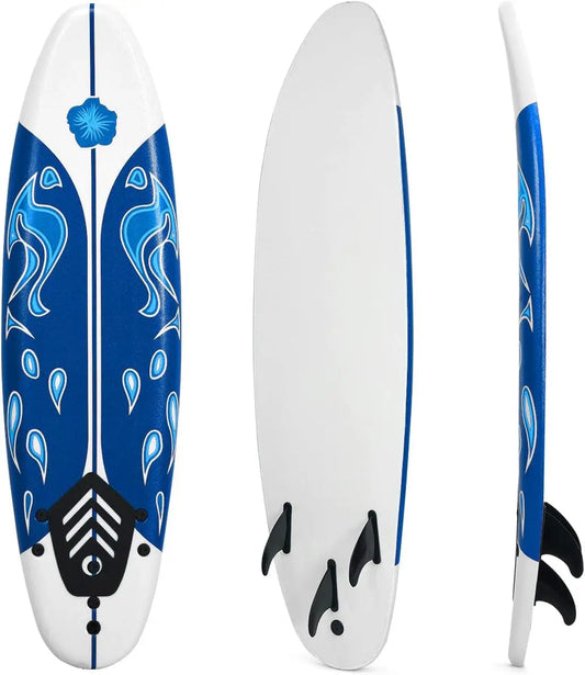 Surfboard, 6FT Stand Up Paddle board Removable Fins & Safety Leash, Lightweight Non-SlipTeenagers