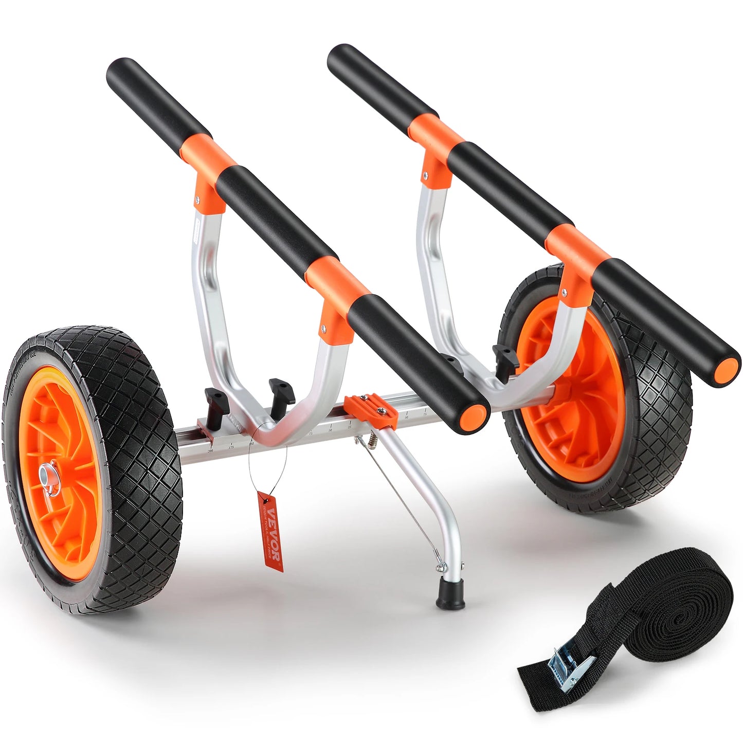 Kayak Cart 450lbs Detachable Canoe Trolley Cart with 12'' Tires Adjustable Width for Paddleboards