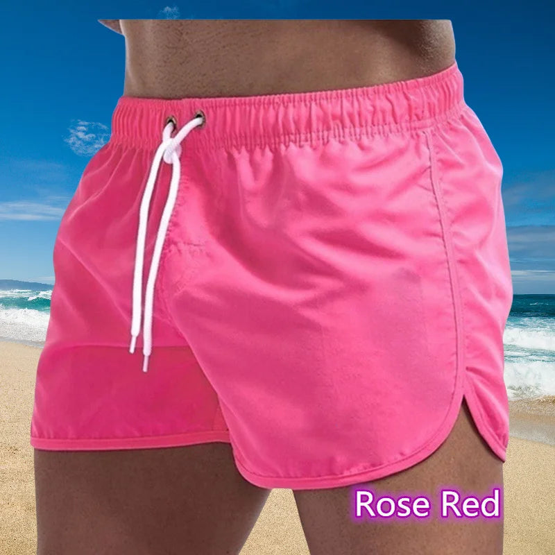 2025 New Summer Men's Brand Beachwear Sexy Swim Trunks Low Waist Breathable Beach Wear Surf