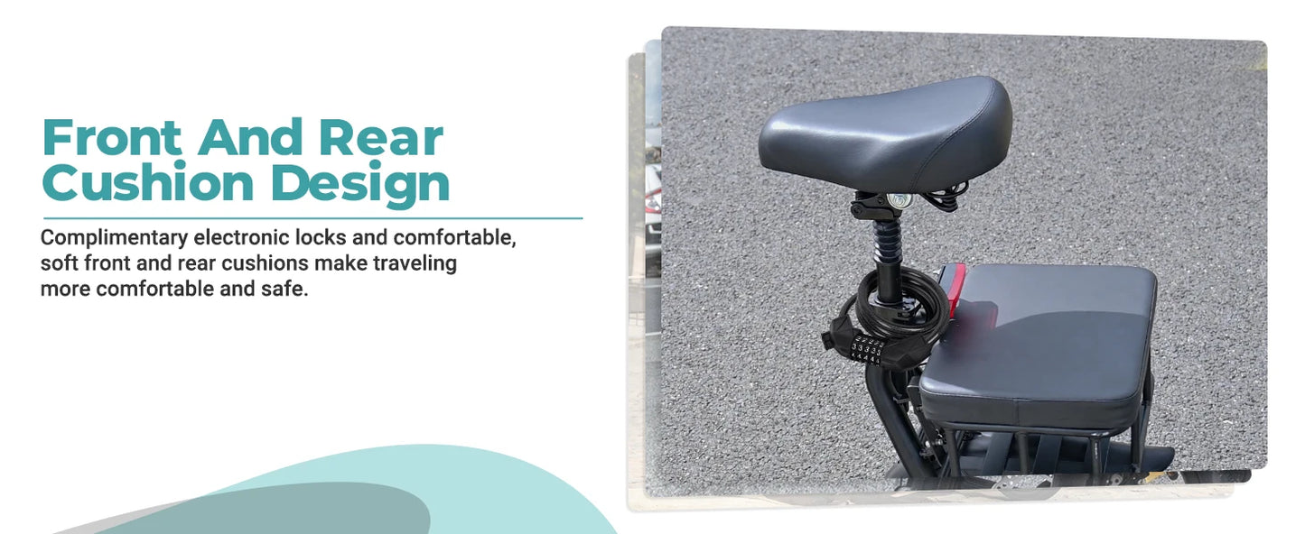 500W 14inch Electric Bicycle 10.4AH Battery 28M Max Range 22MPH Max Speed Shock Absorption Foldable