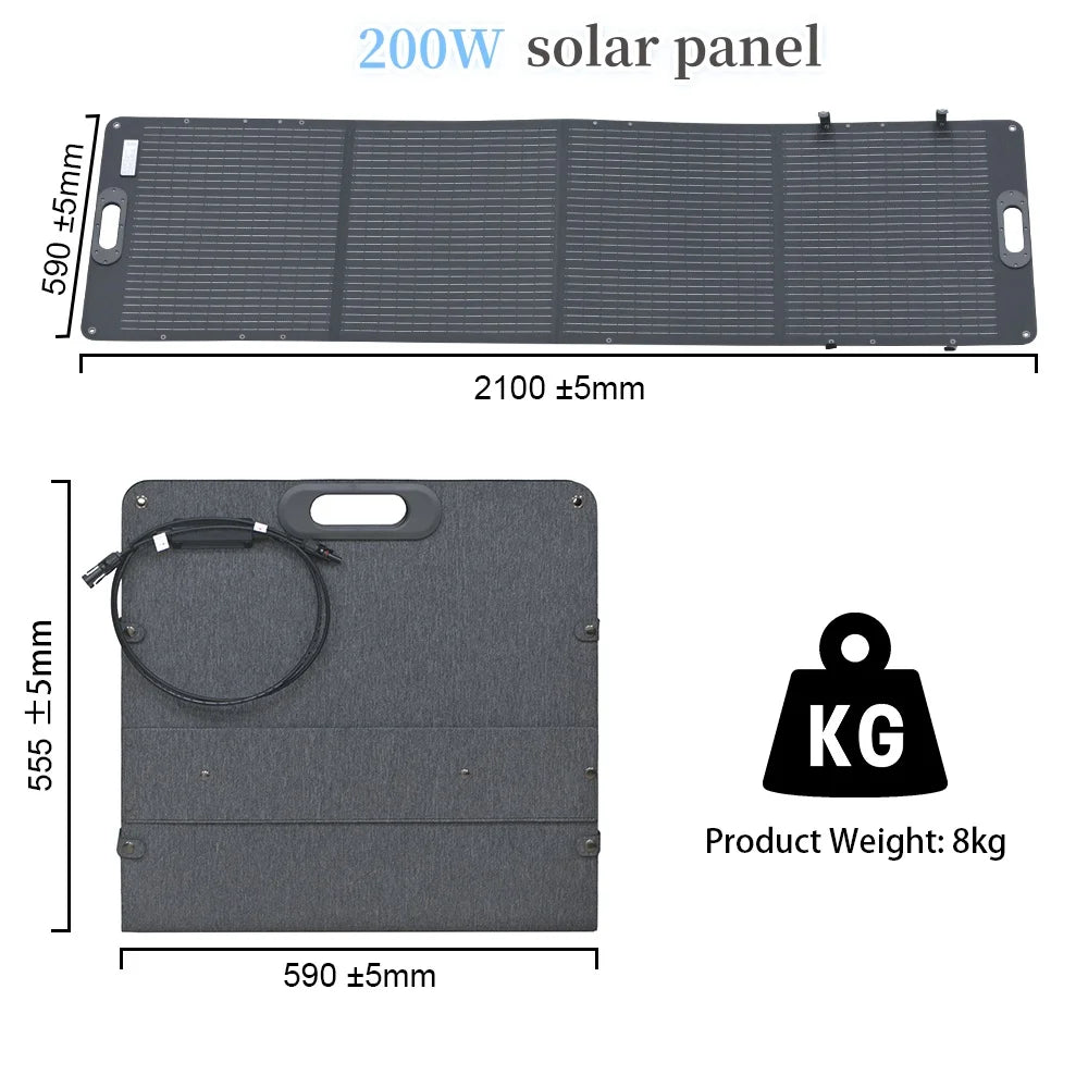 600W Solar Generator LiFePO4 BAT Portable Outdoor Activities 100W 200W Foldable Solar Panel Charger