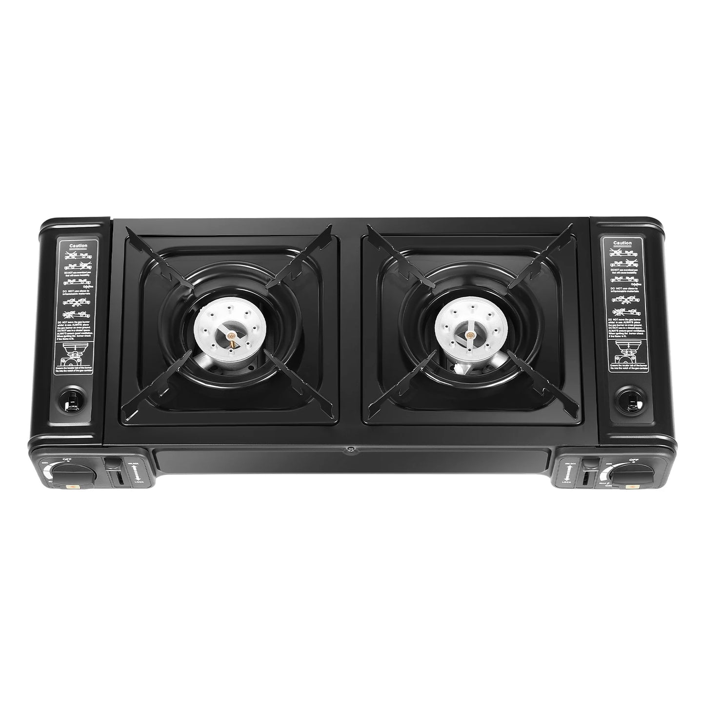 Camping Stove Dual Burner W/Grill Tray & Storage Case Portable Outdoor Cooking ,Picnic BBQ Hiking