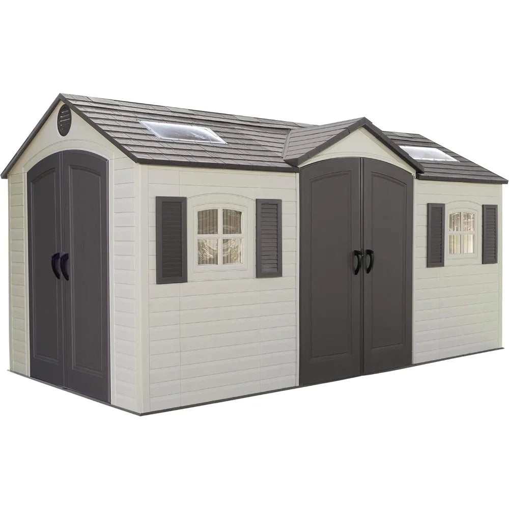 Customizable 60079 Outdoor Storage Dual Entry Shed, 15 X 8 Ft, Desert Sand