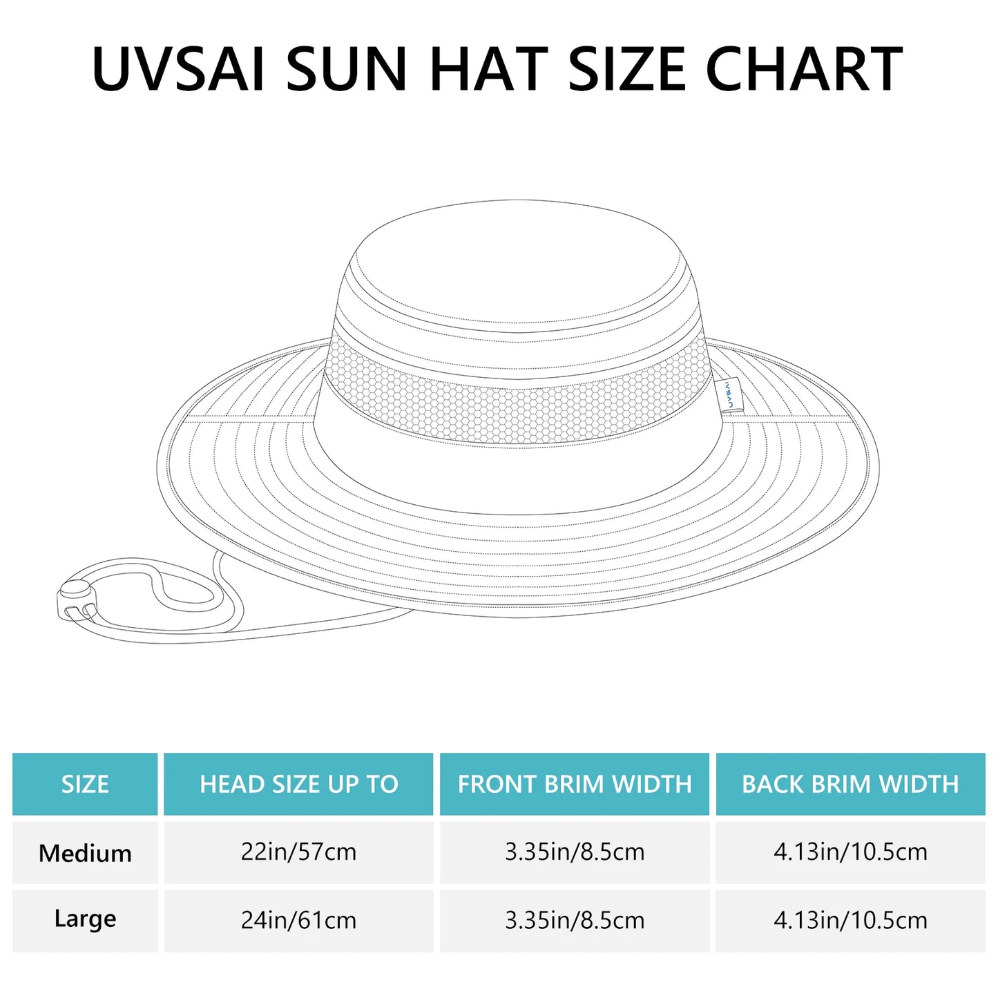 UPF 50+ Foldable Brim Water-Resistant Sun Bucket Hat with Perforated Mesh Adjust for Men Women