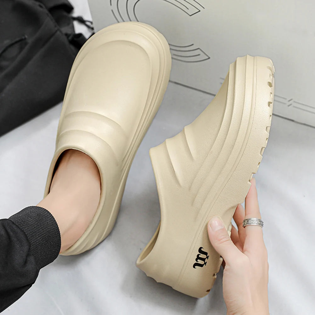 Summer Chef Shoes Thickened Work Loafers Non-slip Warm Lined Fishing Shoes Waterproof Unisex Garden