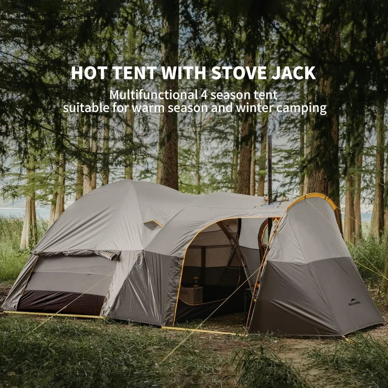 Hot Tent with Stove Jack, 4 Season, 1/2/4/6 Person Camping  UPF50+ Waterproof Windproof Winter