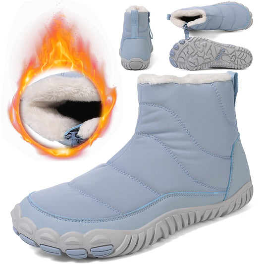 Winter Snow Boots Lightweight Barefoot, Waterproof Casual Zip Closure Trail Running,Hiking Climbing