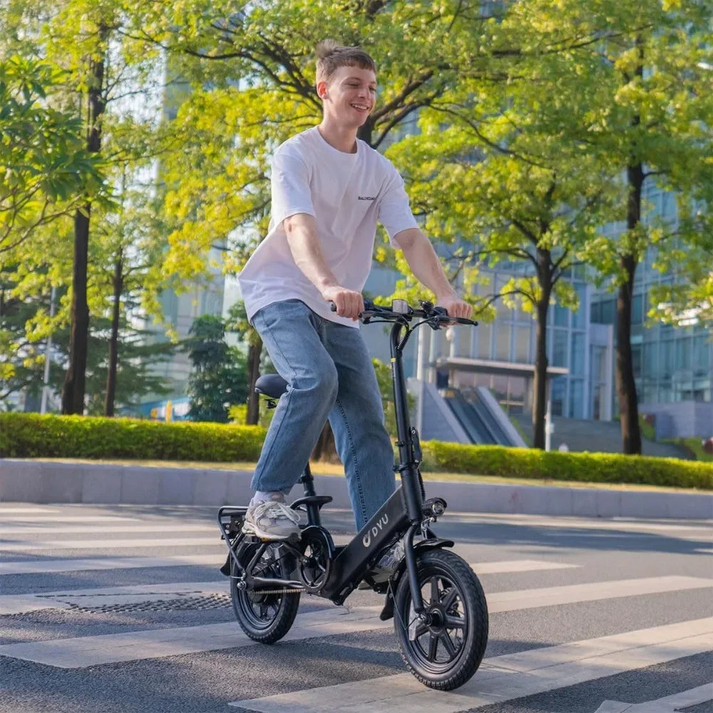 Commuter City E-Bike ,3 Levels Assist, Dual Disc Brakes,14/16" Foldable ebike with Pedals Folding