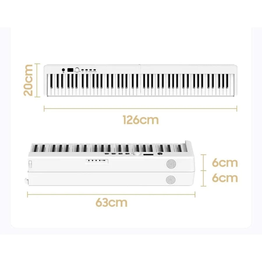 88 Key Foldable Electronic Piano, SemiWeighted Keys, Music Practice/Performance Portable Digital