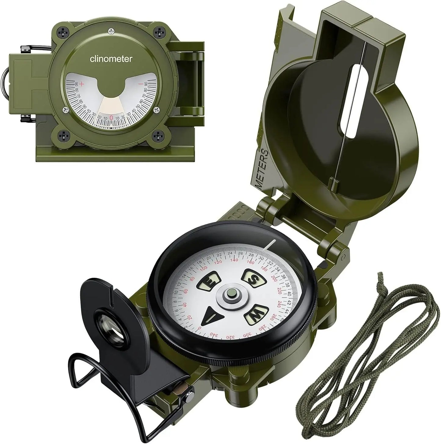 Compass, Clinometer, Strong Magnetic Intensity 3000 Gauss Professional Military Compass Waterproof