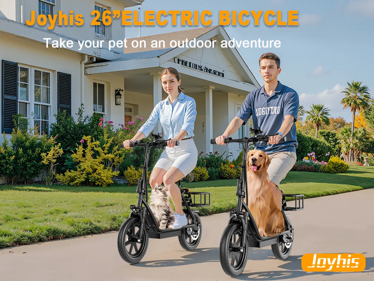 E-Scooter,w/Seat, Adult, 20MPH Speed Power by 500W Motor, 48V/10.4Ah Wider Deck & Height &basket