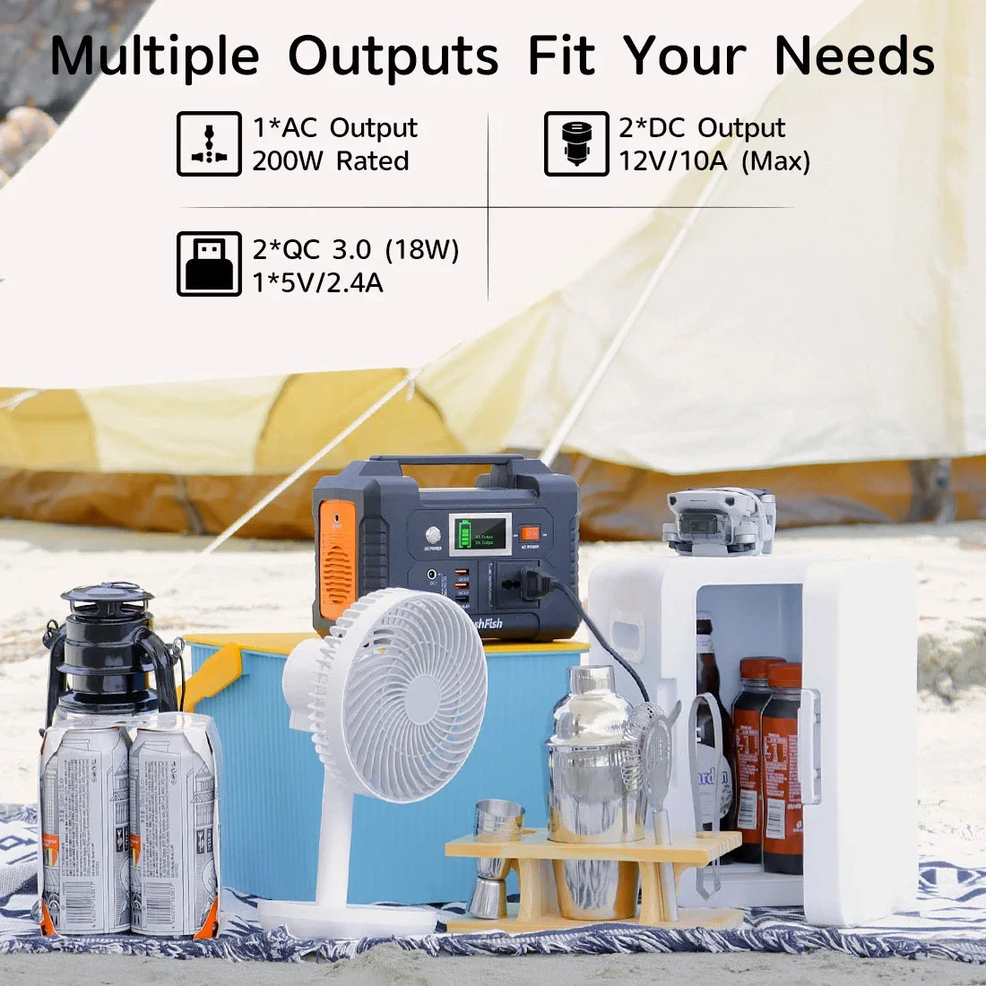 Portable Power Station 200W 151Wh Solar Generator,Solar Panel 50W Battery Cell Complete Kit Set