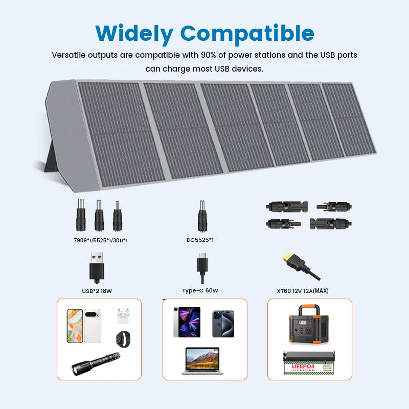 400W / 200W / 100W / 54W / 36W / 21W Solar Charger,Portable Waterproof Fold Solar Panel Camping RV