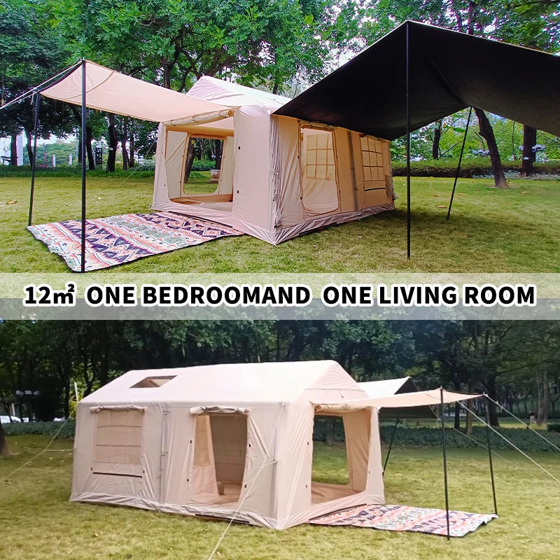 10-12 People Inflatable Tent for Camping ,Easy Setup pump,4 Season Tent
