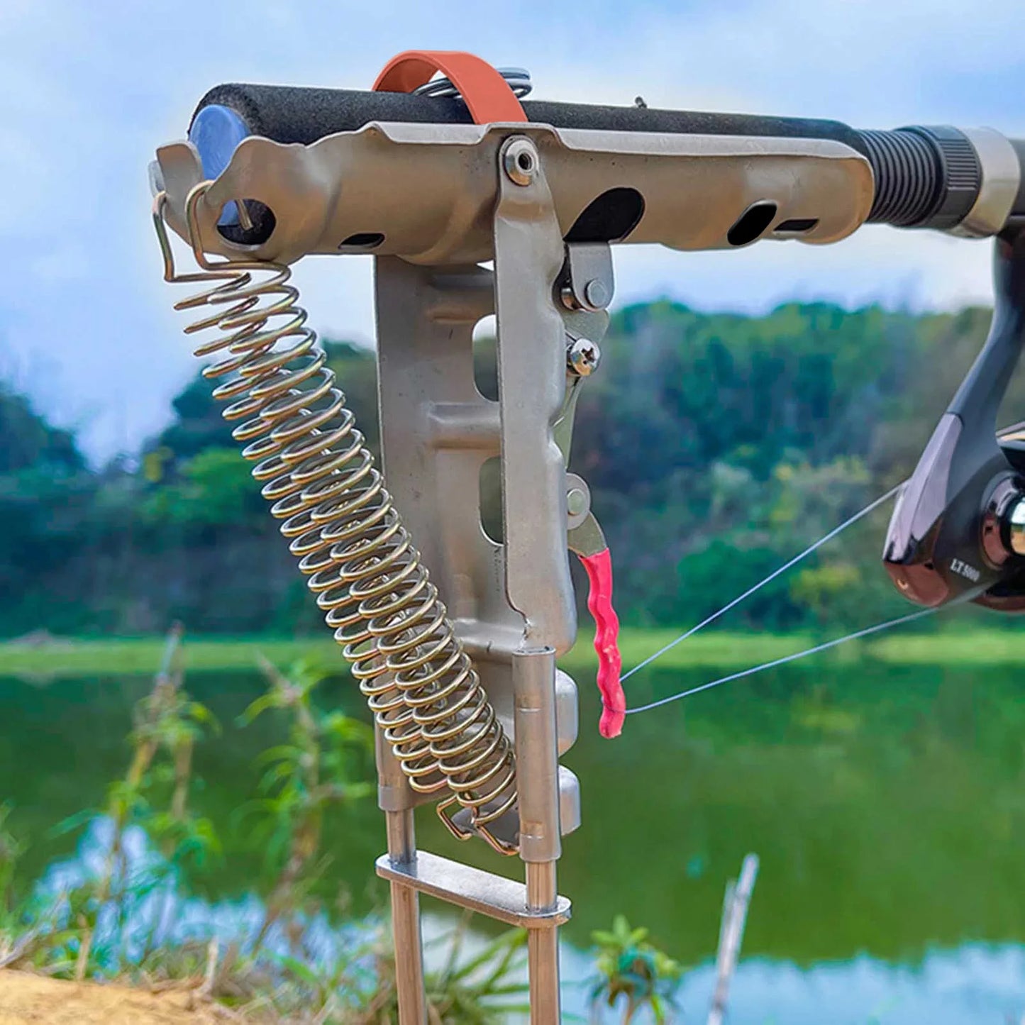 1-5pcs Automatic Fishing Rod bracket holders Stainless Steel double spring rest Brackets Fishing