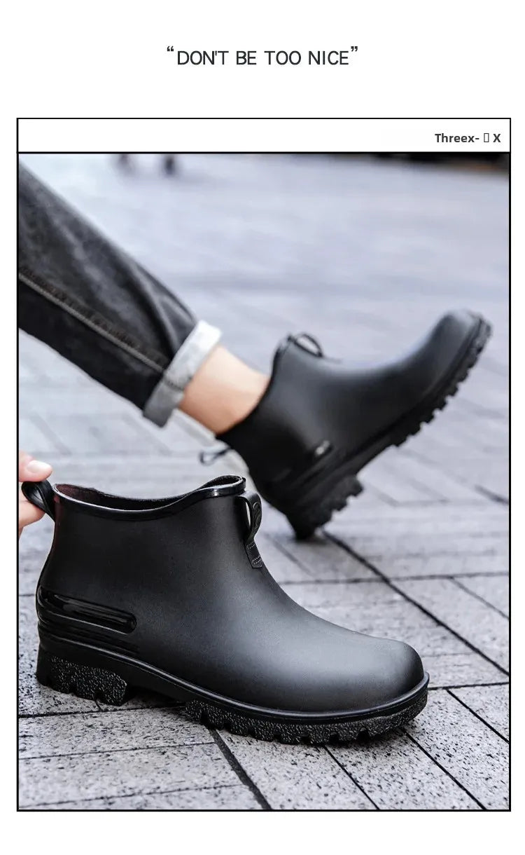 Thickened Style Outdoor Waterproof Non-Slip Portable Rain Boots Short Tube Ladies/MAN Rain Shoes