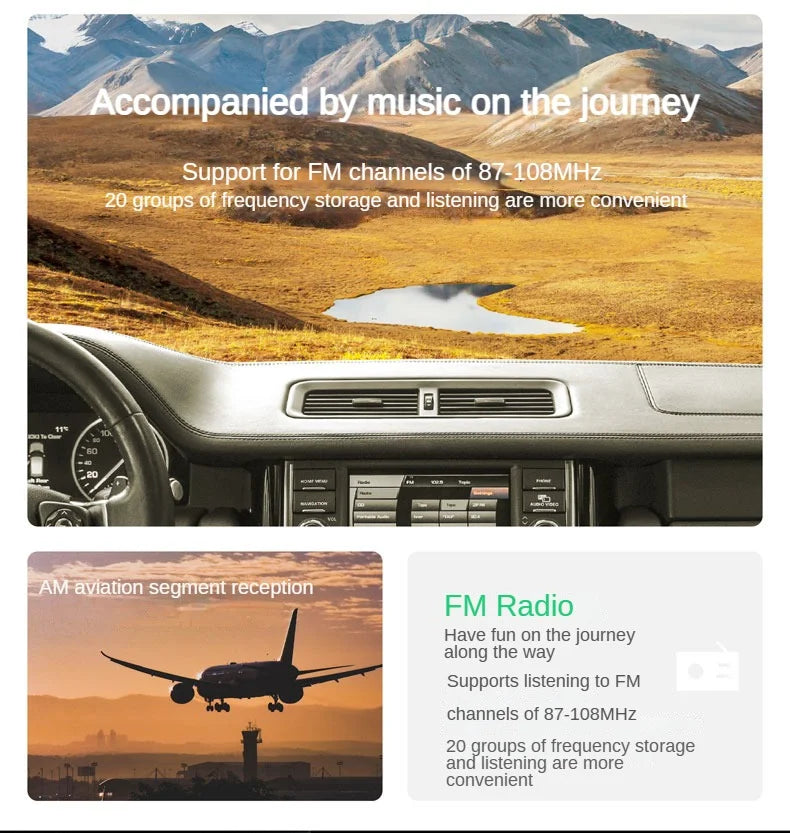 Walkie Talk5W Air Band Radio Type C Charge UHF VHF DTMF FM Scrambler NOAA Wireless Frequency 2Way CB