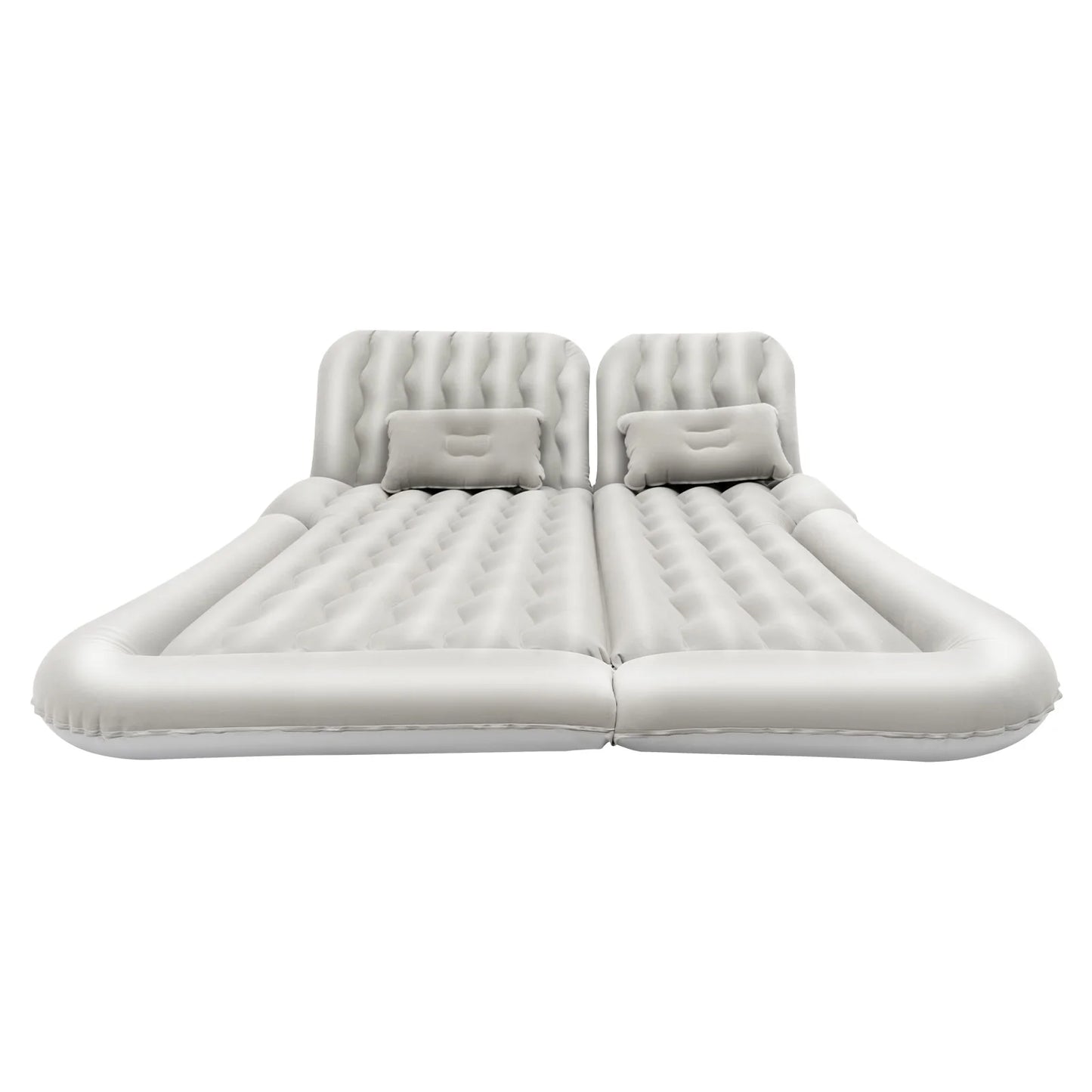 Inflatable Bed with Headrest Foldable PVC Travel Mattress Picnic Camping Flocking Soft Sleeping Cushion