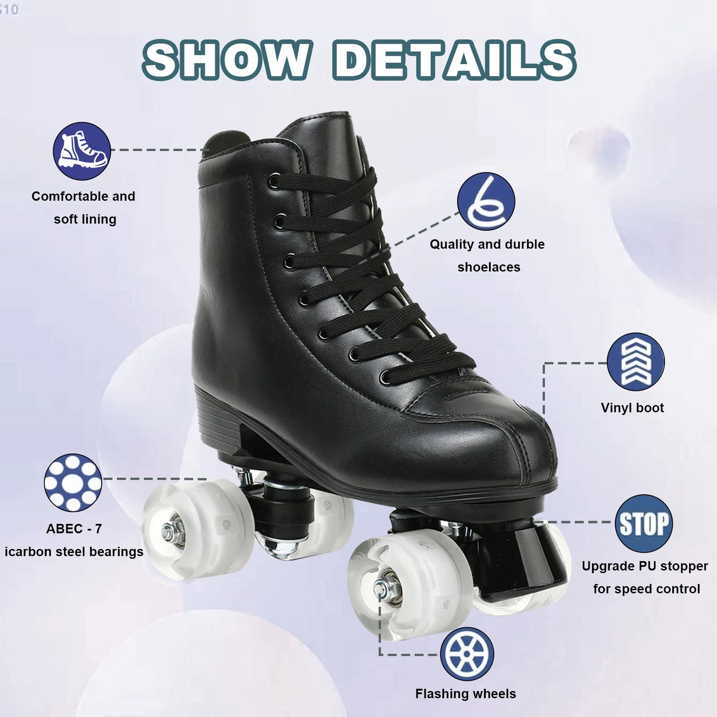 Hot Outdoor Skating Sport Shoes Double Row PU Leather Quad Sneakers Breathable Comfort 4 Wheels