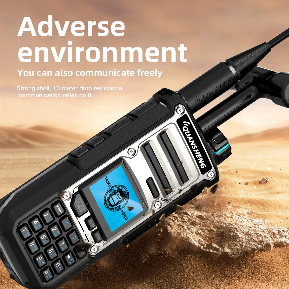 10W VHF/UHF Dual Band Radio 999CH CTCSS/DCS IP55 2500mAh Type-C NOAA Weather Alarm CE