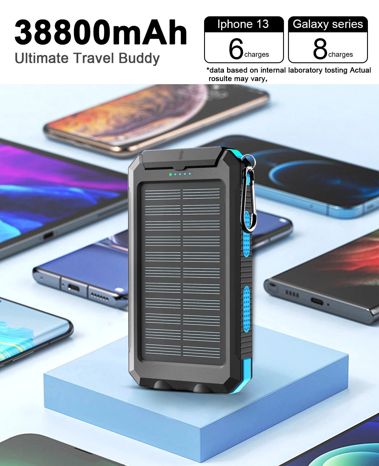 Waterproof Outdoor Solar Power Bank 38800mAh Dual USB Solar Mobile Phone Charger Solar Powerbank