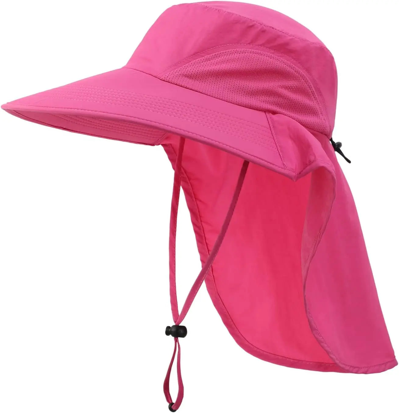 Outdoor UPF50+ Sun Hat Wide Brim Mesh Fishing Hat with Neck Flap