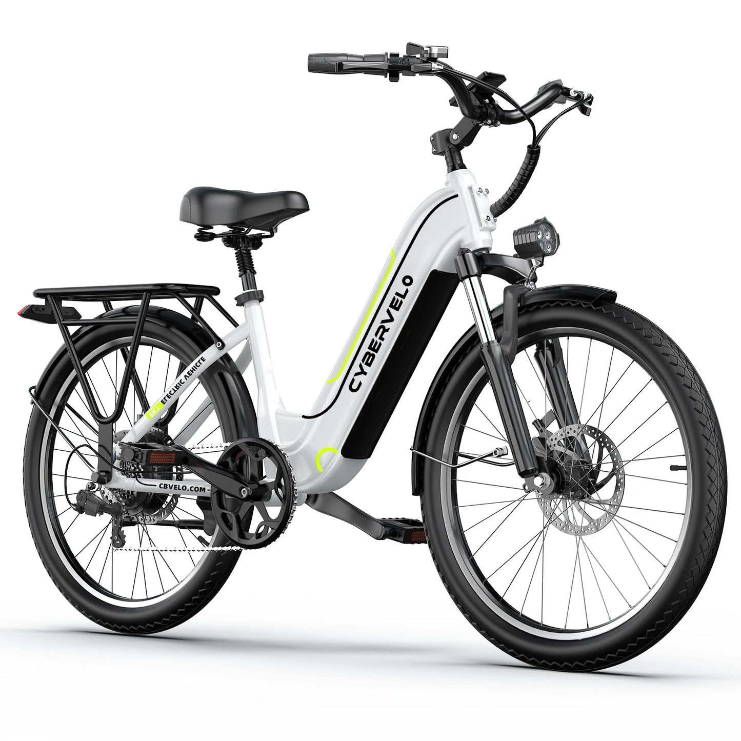 1000 Peak E-Bike for Adults,up 80 Miles Removable Battery,26" , 7-Speed,Adult back cargo rack