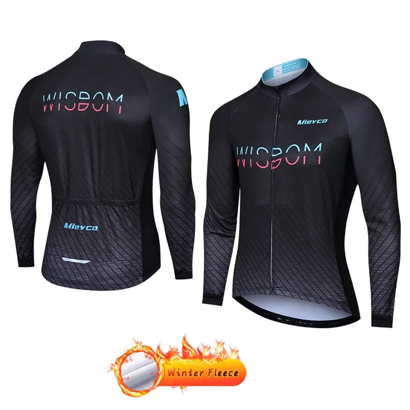 2022 Winter Thermal Fleece Men's Cycling Jersey - Mountain Bike Racing Sportswear