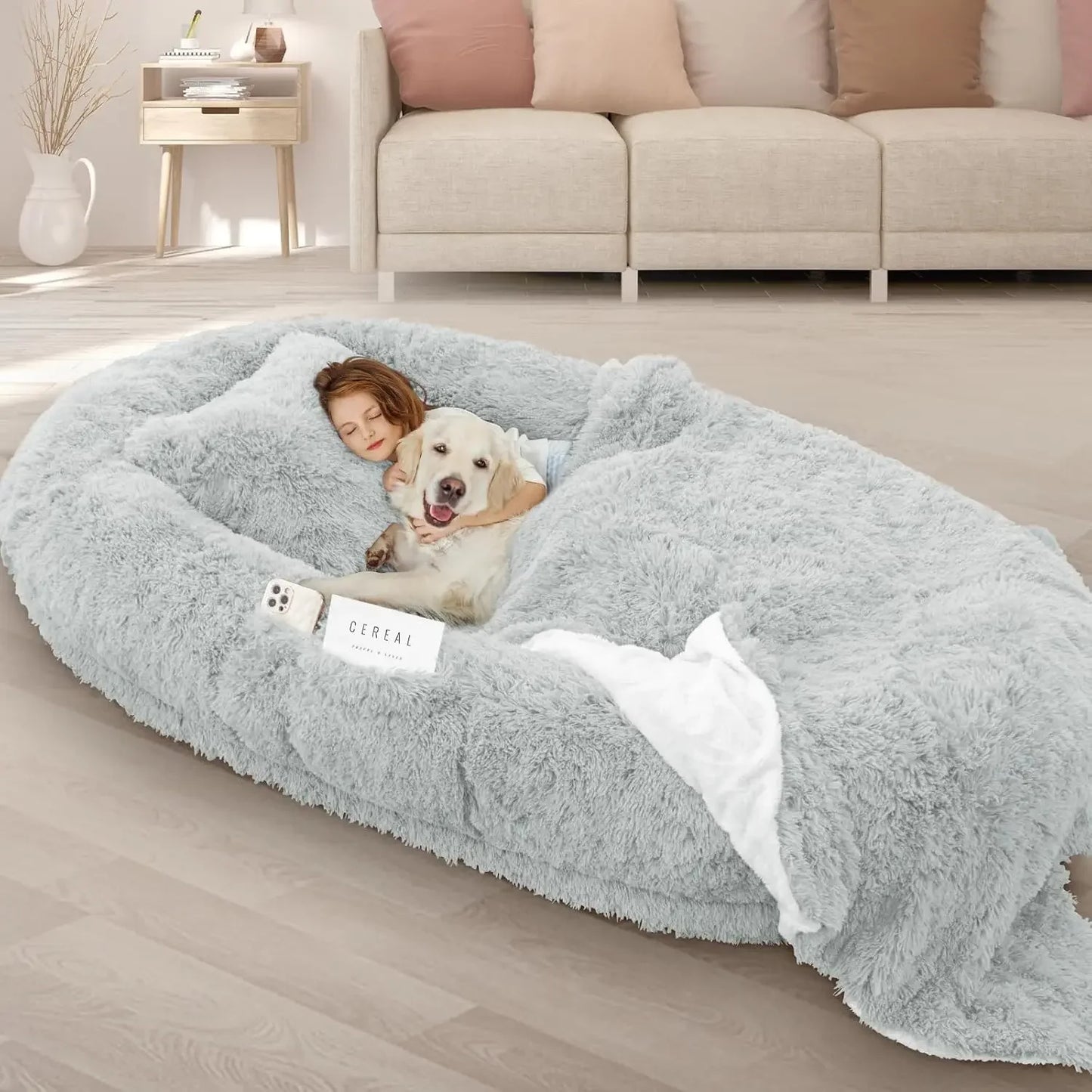 Human Dog Bed,71''x45''x12''Size, Adult and Pet Washable 10 CM Thick Memory Foam Large Oversize