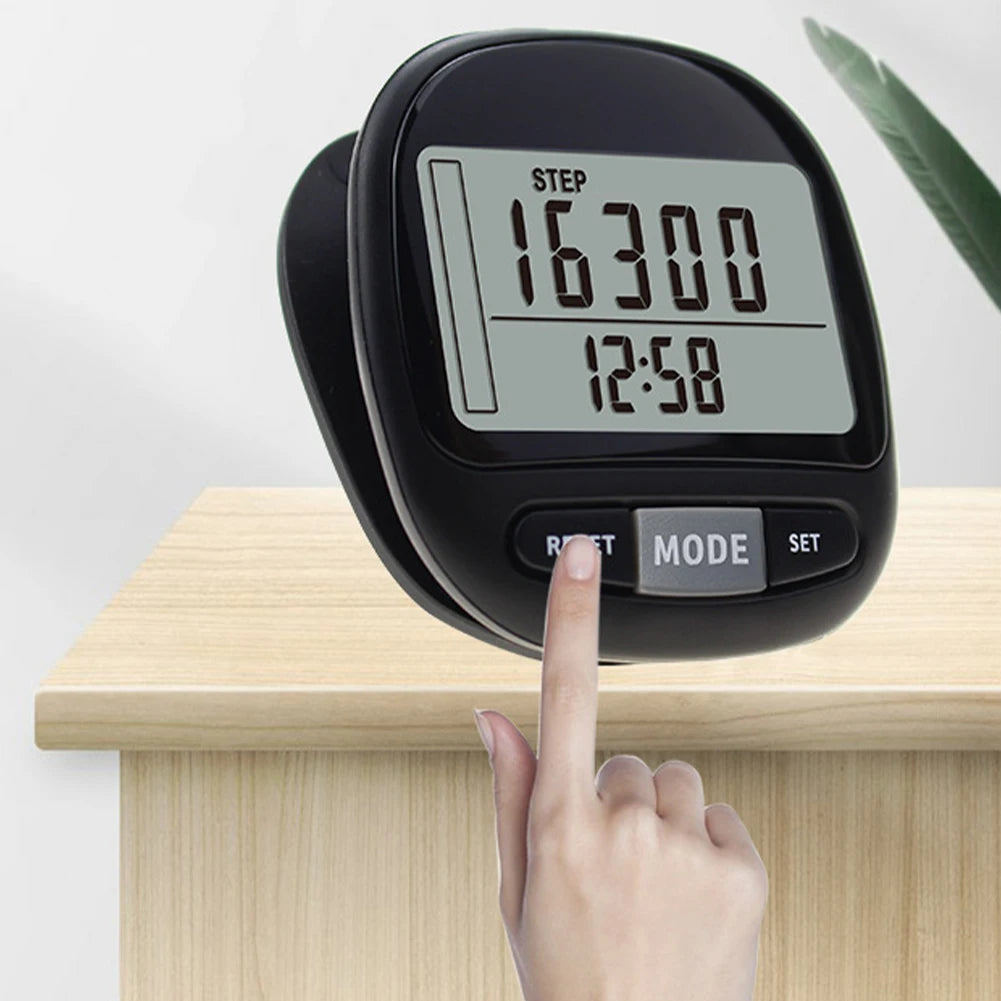 3D Pedometer Walking Step Counter Large LCD Display Accurate Steps Tracker Battery Op.Adults Seniors