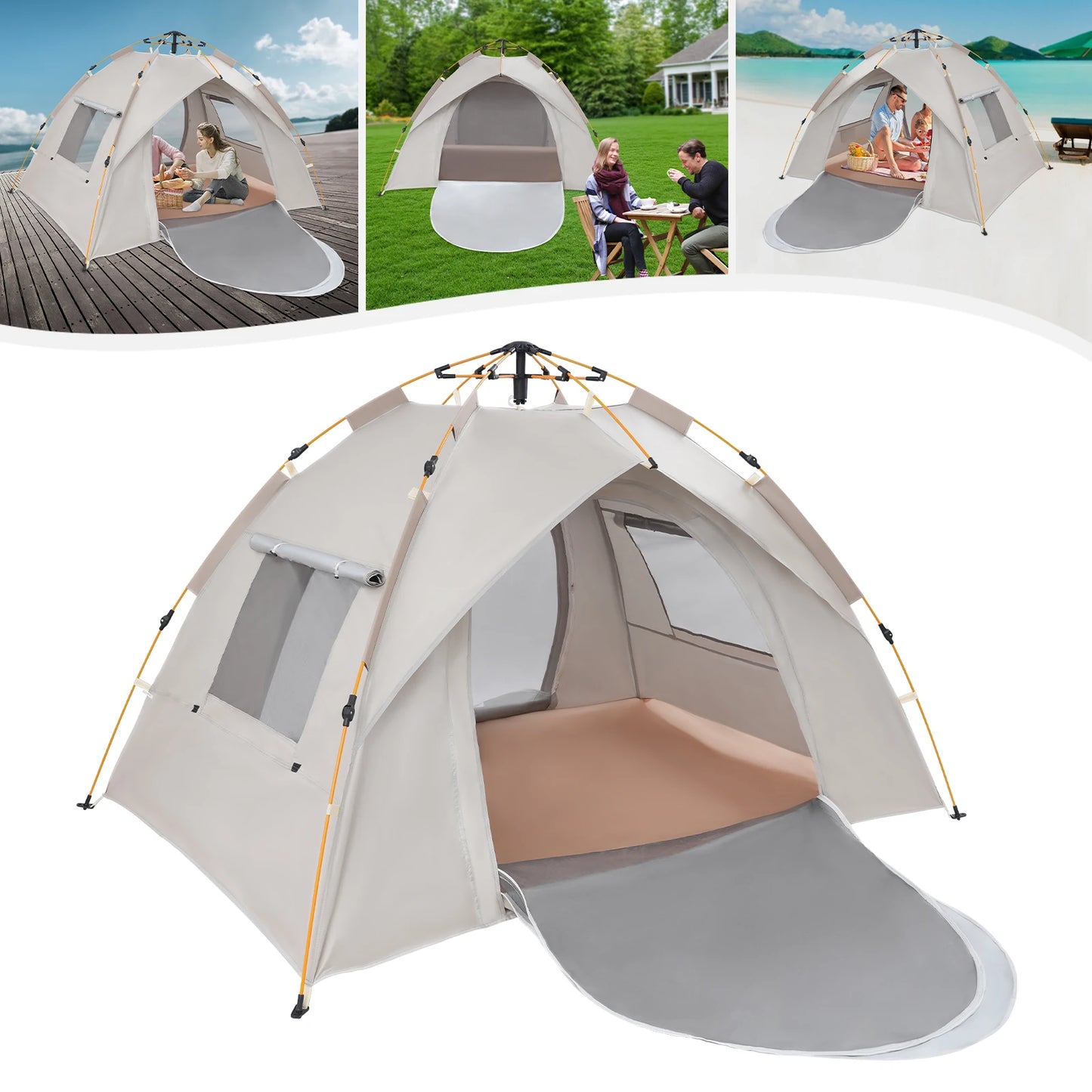 2-3 Person Outdoor Folding Tent Quick Automati Opening Self-driving,Waterproof Sunscreen Portable