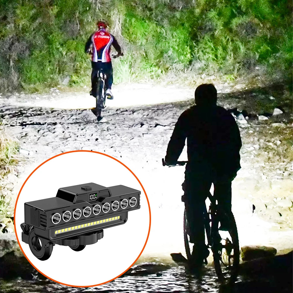 1600LM High Brightness LED Bike Light 4000mAh Power Display  Type-C USB Charging Night RidingLamps