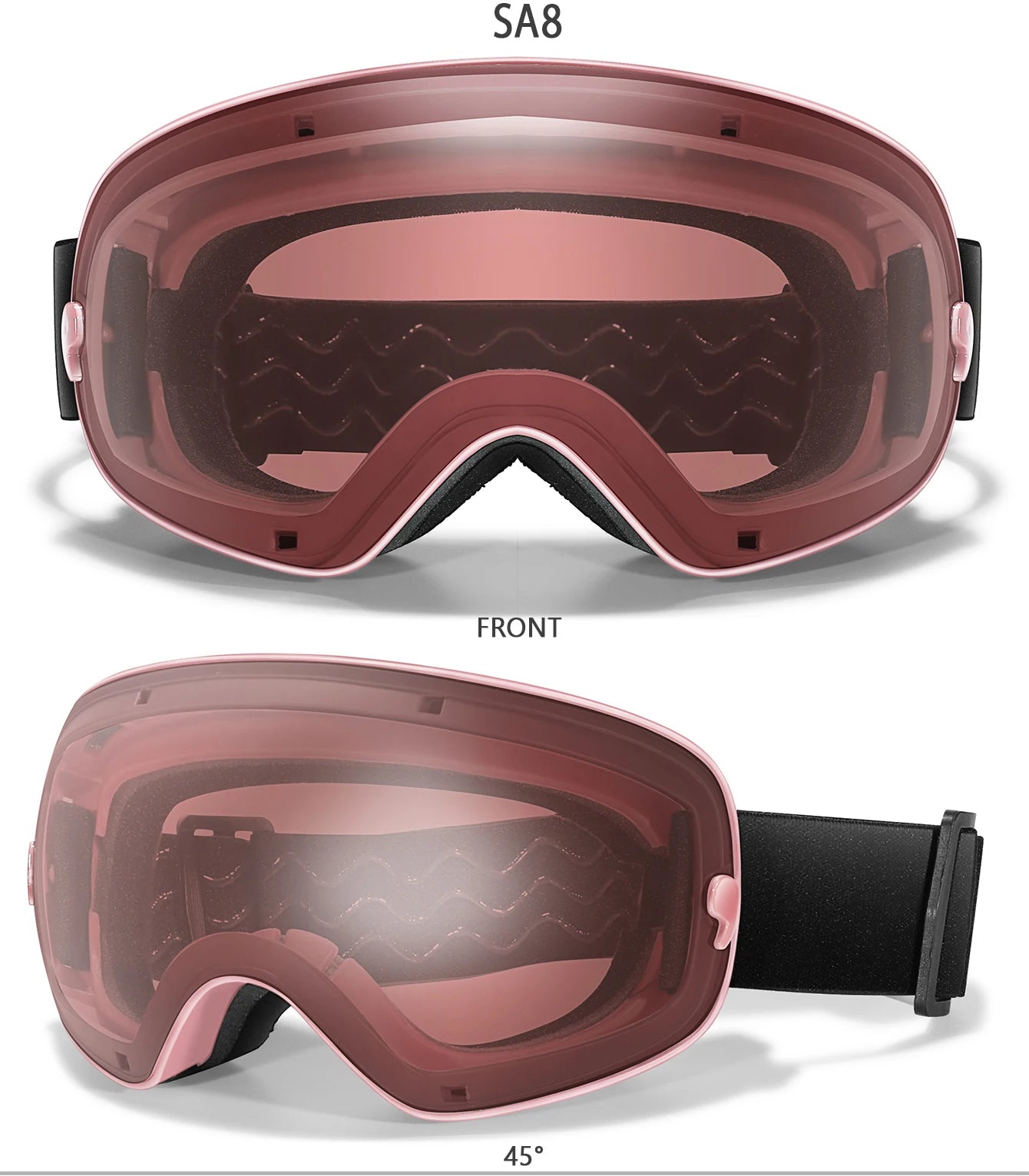 Winter Outdoor SKI Goggles Men/Women Teen, Free Optical Frame/Bag, UV400 Anti-Fog Snowboard Eyewear