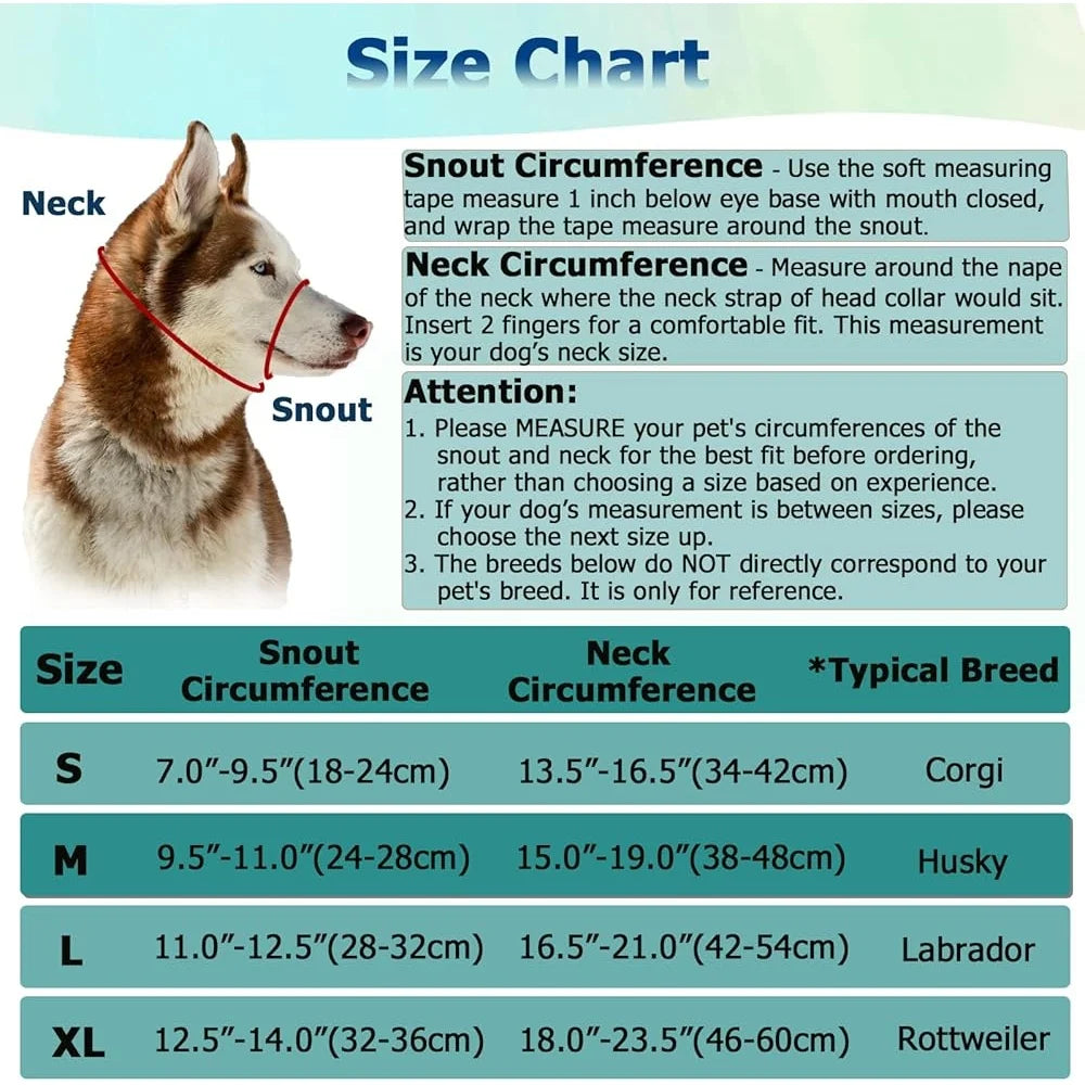 No Pull Dog Head Halter Gentle Face Harness Reflective  Leash Stop Pulling Medium Aggressive Dogs