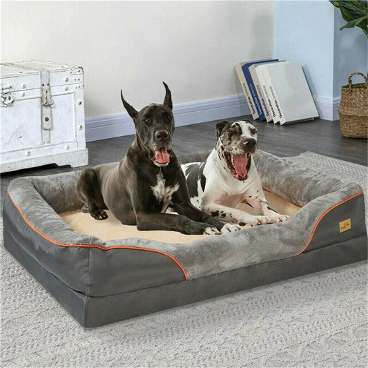 Jumbo Large Orthopedic Dog Bed Memory Foam,Waterproof Elevated Cushion Warm Puppy,Removable Cover