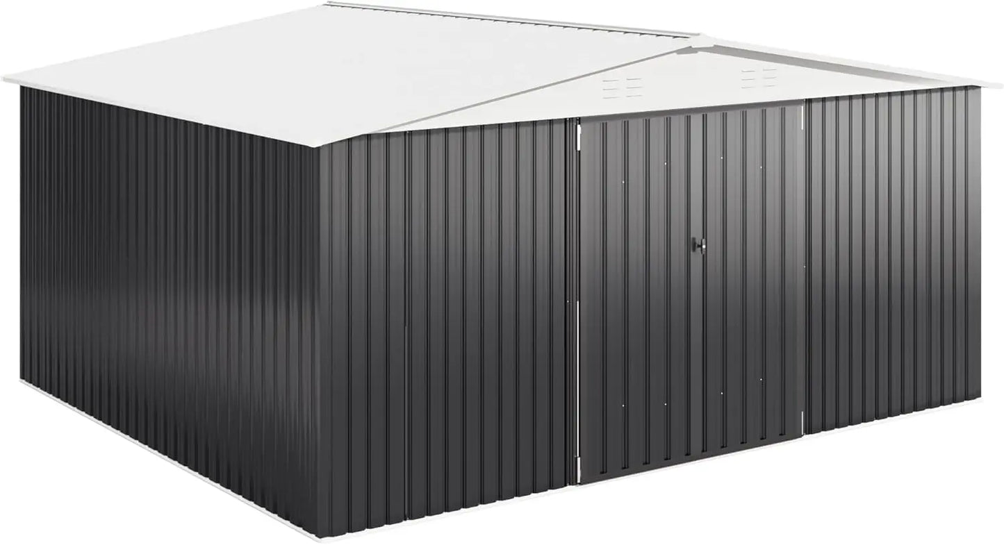 2025-hot12x14 FT Outdoor Storage Shed, Updated Frame Structure , Metal Tool Sheds, Backyard Garden