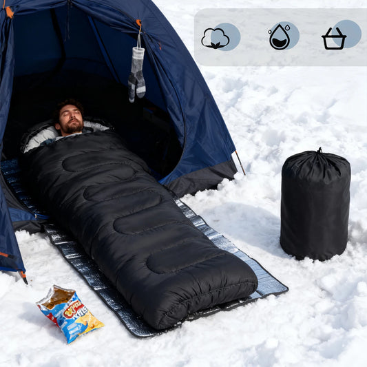 3-Season Weather Sleeping Bag, Suitable Microfiber, 5-20 Degrees, Compression Bag Supplies