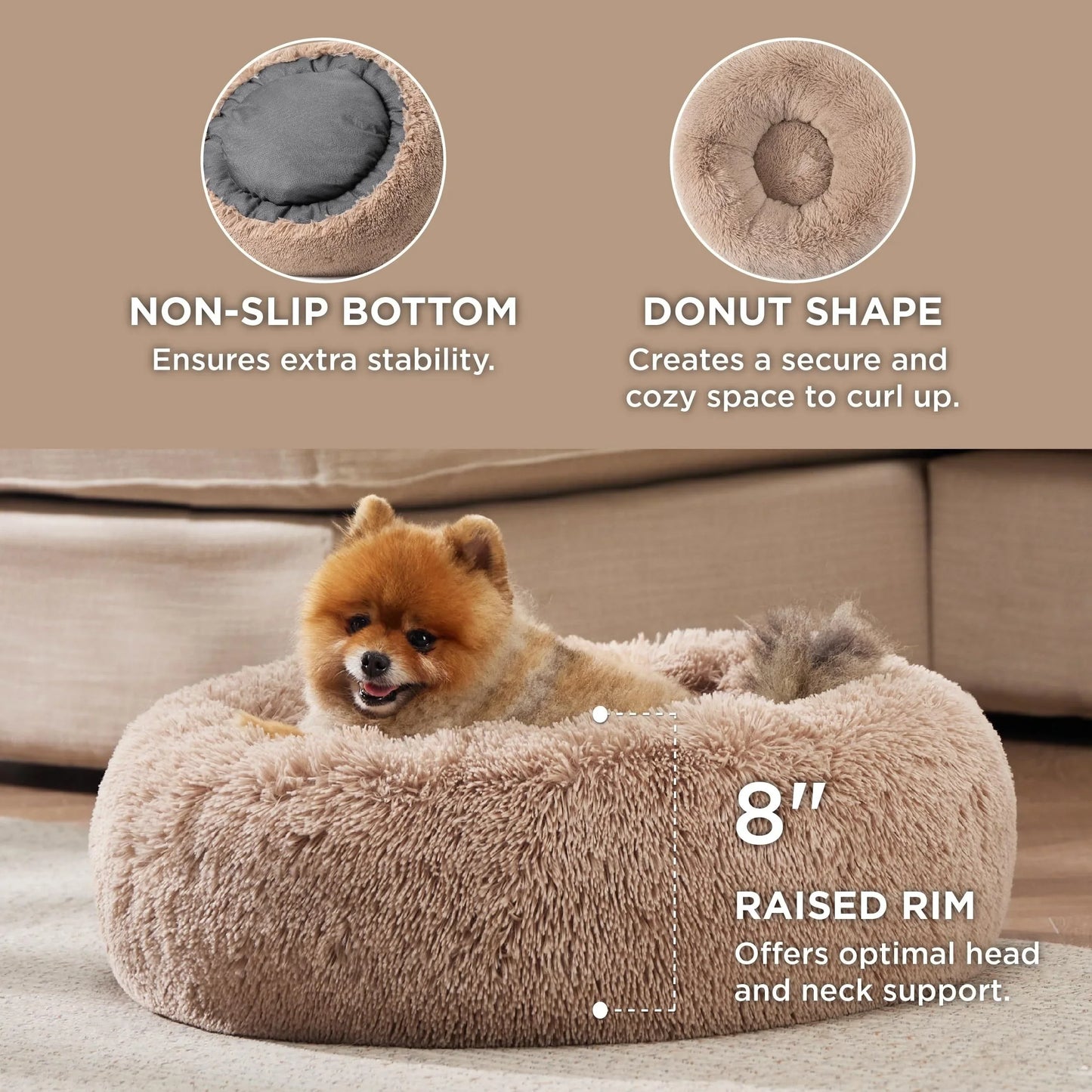 40-120cm Round Plush Dog /Pet Sleeping Bed Cushion Soft