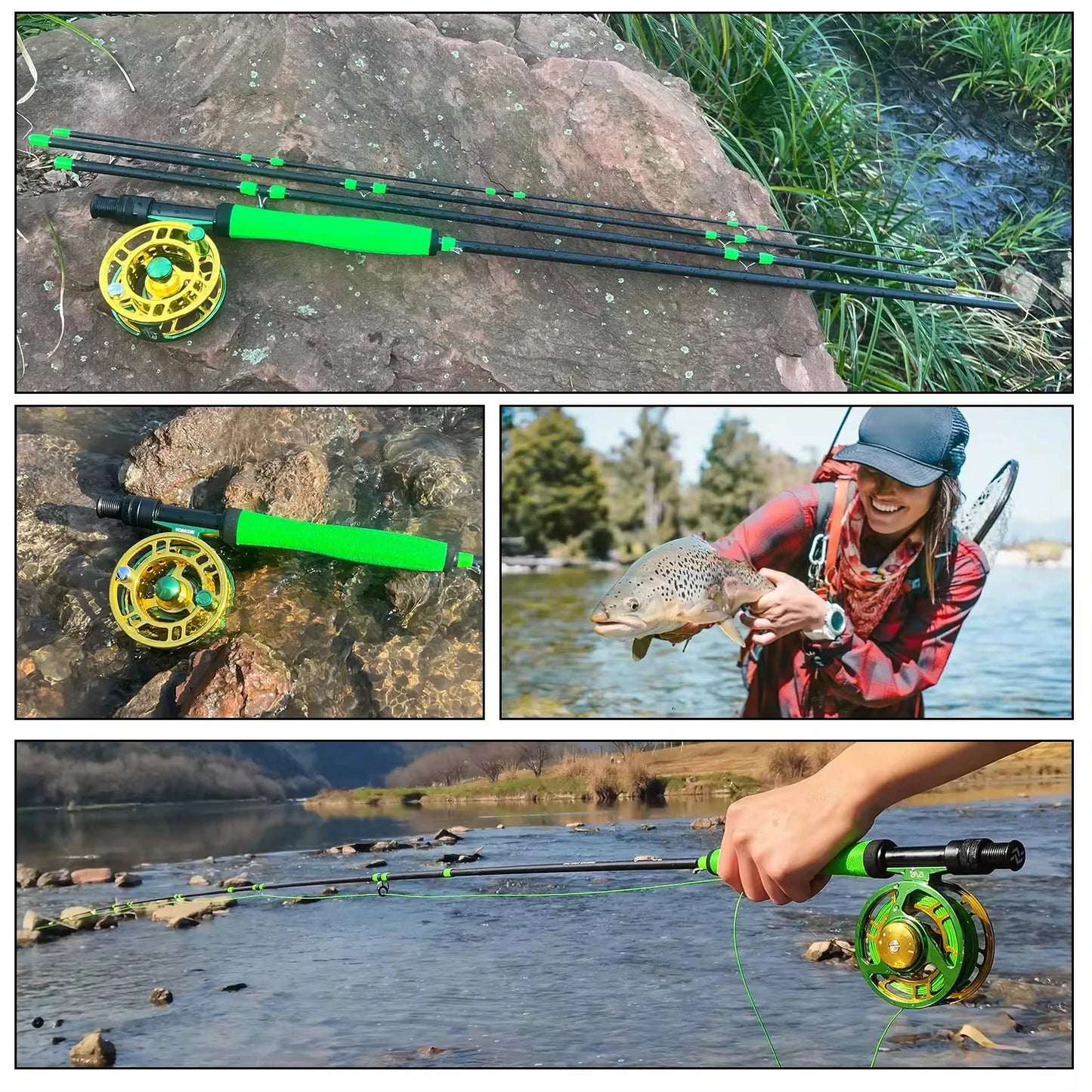 2.7M UltraLight Fly Fishing Rod 9ft 5/6wt 4 Sections Freshwater Trout Salmon Fishing Tackle