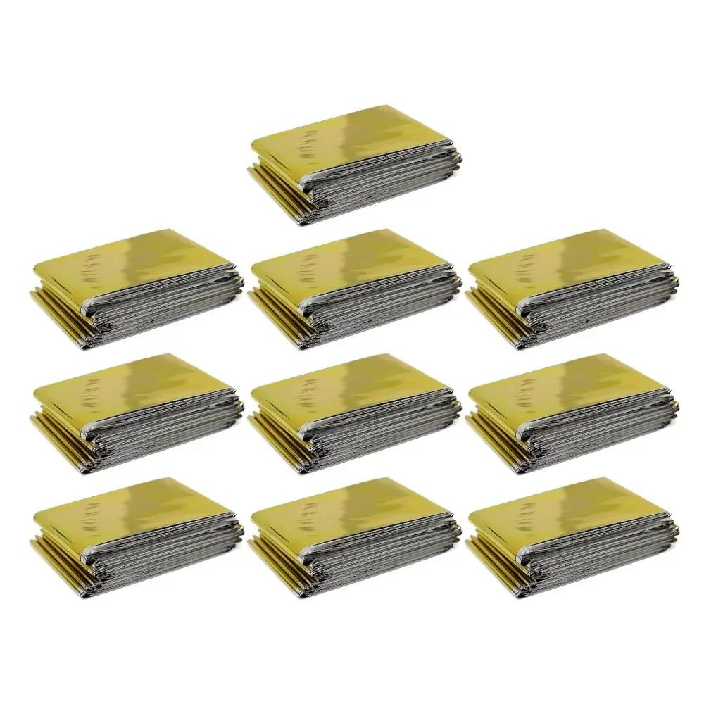 15-1Pcs Emergency Thermal Blanket Waterproof Windproof Sunshade Rescue Blanket survive Mat Pad